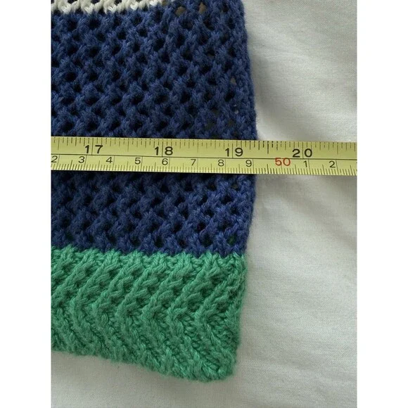 N.E.K. Northeast Knitters  Multi - Color Block Cardigan Sz M. Ramie/Cotton Blend - Picture 11 of 16